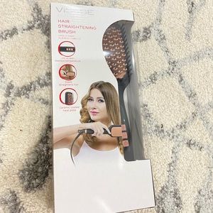 Visage Pro Style Hair Straightening Brush New In Box Rose Pink Black